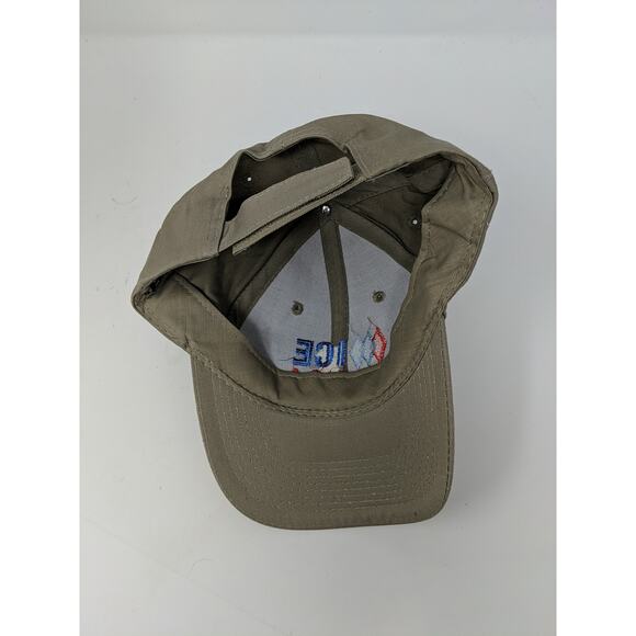 Ice USA Strapback Hat Adjustable Port & Company Embroidered Logo Tan Beige - Picture 8 of 10